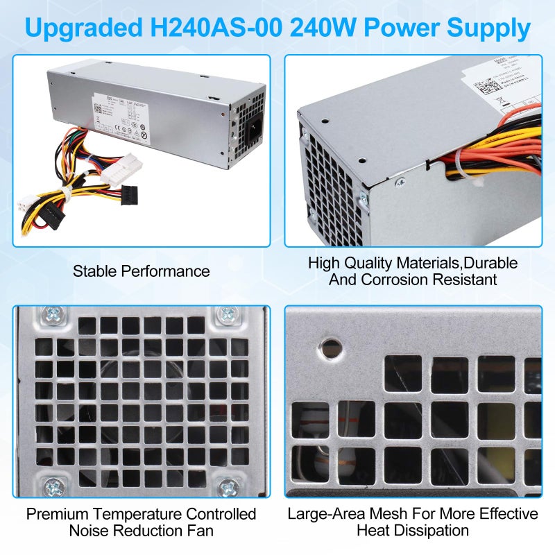 S-Union 240W Power Supply Unit Replacement for Dell OptiPlex 390 790 960 990 3010 9010 Small Form Factor System SFF H240AS-00 H240AS-01 H240ES-00 D240ES-00 AC240AS-00 AC240ES-00 L240AS-00 PH3C2 - Image 2